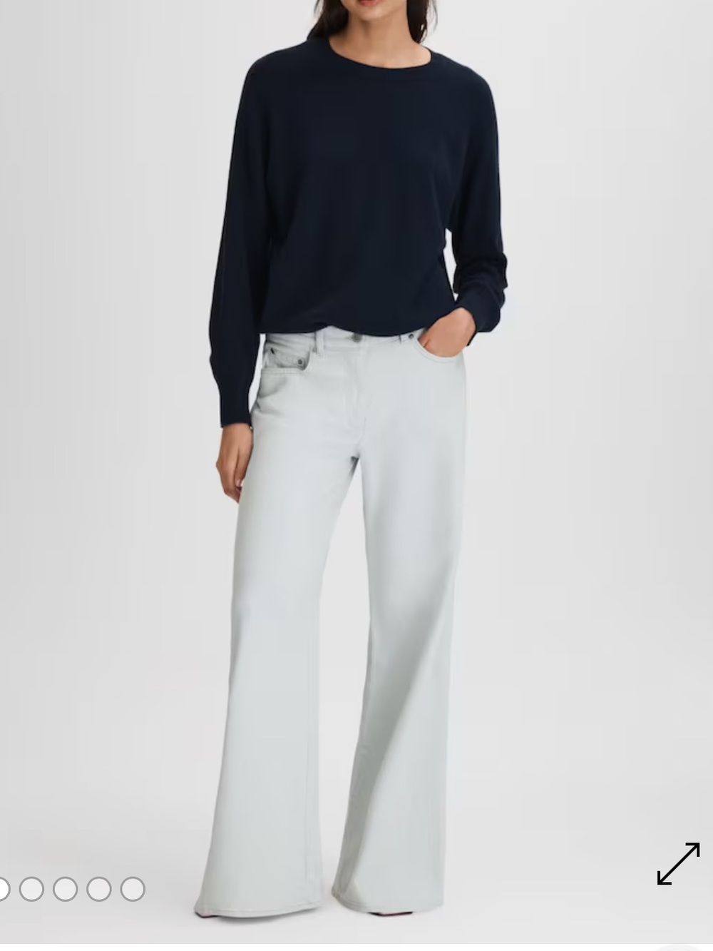 Reiss Maize Flare Side Seam Light Blue wide leg jeans size 27